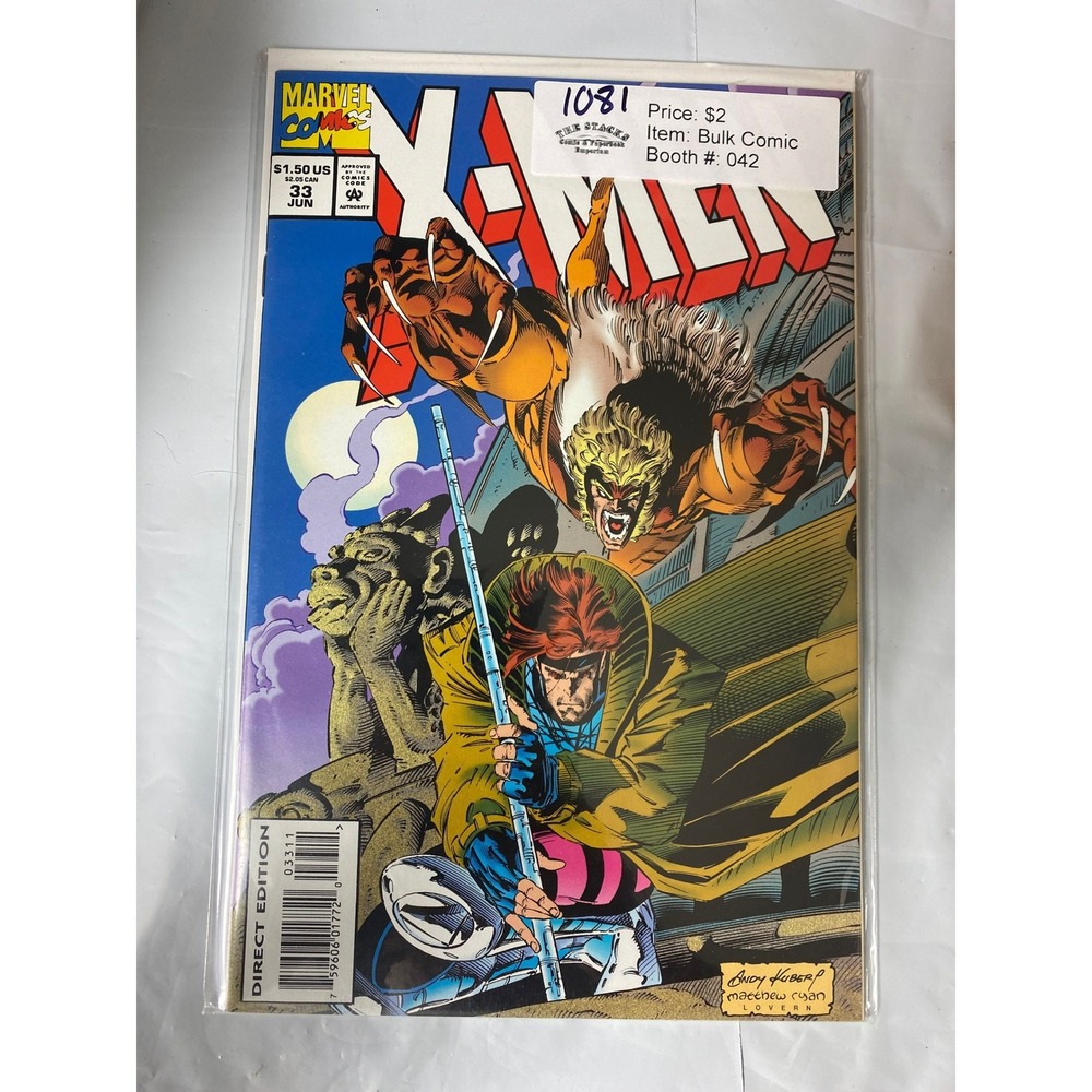 Marvel Comics X-Men‎ #33 June 1994 Sabretooth Gambit Andy Kubert Direct Edition
